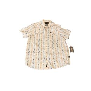 Hibiscus H Bar B Shirt L Large Striped Short Sleeve Shirt Sold Out Online NWT